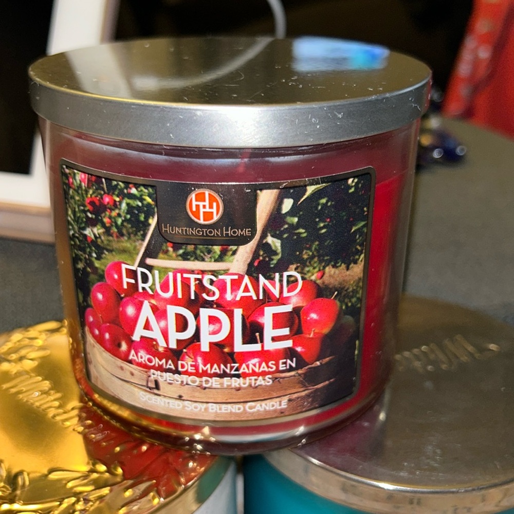New 3 Wick candle in apple scent by Huntington Home
